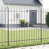vidaXL Gartenzaun 9 pcs Grau 15,3 x 1,5 m Pulverbeschichteter Stahl