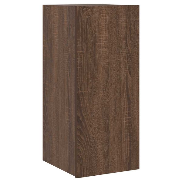 vidaXL TV-Wandschrank mit LED-Leuchten Braun Eichen-Optik 30,5x35x70cm