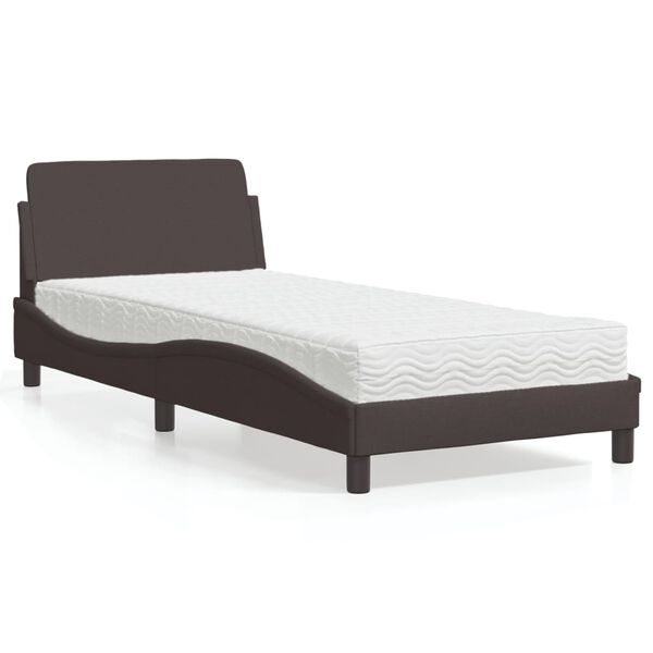 vidaXL Bett mit Matratze "Dover" Dunkelbraun 80x200 cm Stoff