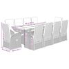 vidaXL 11-tlg. Garten-Essgruppe mit Kissen Grau Poly Rattan