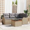 vidaXL Garten-Sofa-Set 5 pcs Beige Poly Rattan