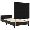 vidaXL Boxspringbett mit Kopfteil Schwarz 90 x 190 cm Samt