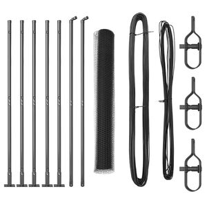 vidaXL Sechseckzaun mit Betonsockel 10 x 1,2 m PVC-beschichteter Stahl