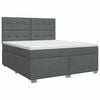 vidaXL Boxspringbett mit Matratze Dunkelgrau 140 x 190 cm Stoff