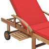 vidaXL Sonnenliegen mit Auflagen 2 Stk. Massivholz Teak Rot