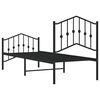 vidaXL Bettgestell mit Kopf- und Fu&szlig;teil Metall&nbsp;Schwarz 75x190 cm