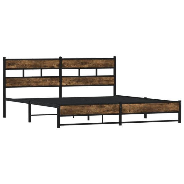 vidaXL Metallbett ohne Matratze R&auml;uchereiche 180x200 cm