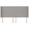 vidaXL Kopfteil mit Ohren Hellgrau 203x16x118/128 cm Stoff