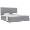 vidaXL Aufbewahrungsbett mit Matratze Hellgrau 200 x 200 cm Polyester