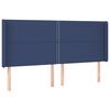 vidaXL Boxspringbett mit Matratze & LED Blau 200x200 cm Stoff
