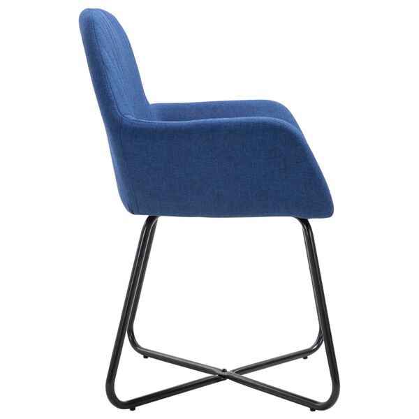 vidaXL Esszimmerst&uuml;hle 4 Stk. Blau Stoff