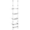 vidaXL Teleskop-Gartenregal mit 3 Ablagen Silber Aluminium