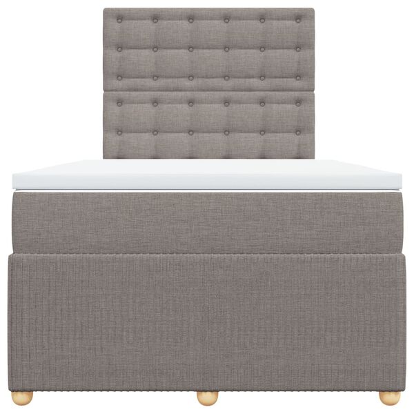 vidaXL Boxspringbett mit Matratze Taupe 120x200 cm Stoff