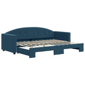 vidaXL Tagesbett Ausziehbar Blau 80x200 cm Samt