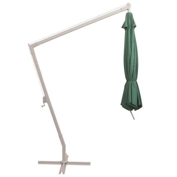 vidaXL Ampelschirm 350 cm Gr&uuml;n Aluminium-Mast