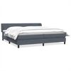 vidaXL Boxspringbett mit Matratzen Dunkelgrau 200x210 cm Samt