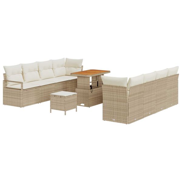 vidaXL Garten-Sofa-Set mit Kissen Beige und Creme 90 x 55 x 71 cm
