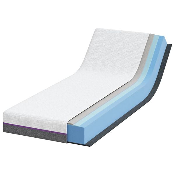 vidaXL Matratze Wei&szlig; und Grau 70 x 200 cm Jacquard-Stoff