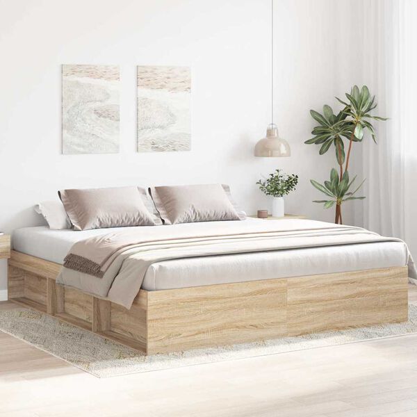 vidaXL Bettgestell Sonoma-Eiche 180x200 cm