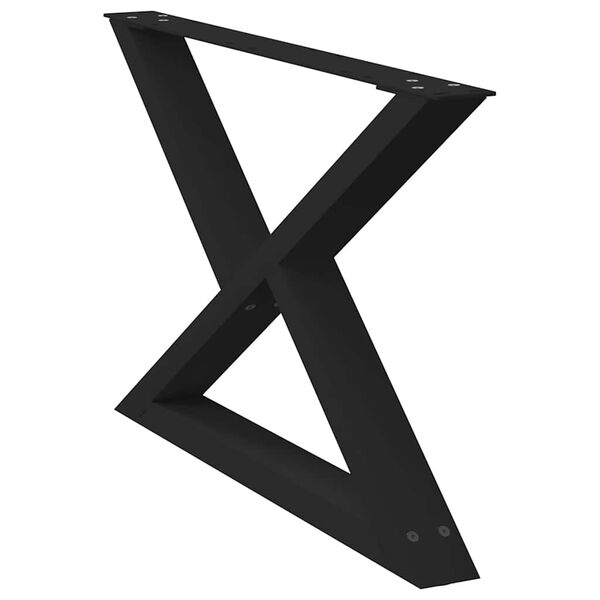 vidaXL Couchtischbeine 2 Stk. Schwarz 70x(42-43,3) cm Stahl