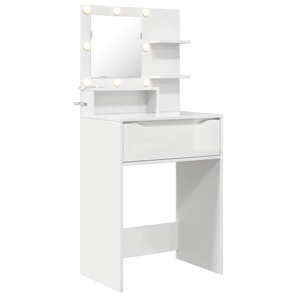 vidaXL Schlafzimmer-Frisiertische Hochglanz Wei&szlig; 80 x 39,6 x 135 cm