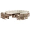 vidaXL Gartensofa-set 13 stk. Beige und Cremewei&szlig; Poly-Rattan