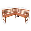 vidaXL Garten-Eckbank mit Auflagen 150 cm Massivholz Akazie