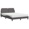 vidaXL Bett mit Matratze "Zadar" Grau 140x200 cm Kunstleder