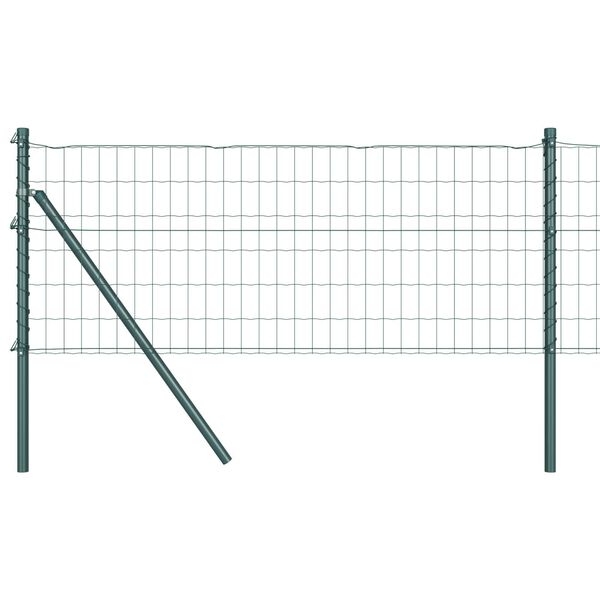 vidaXL Zaun mit Pfosten Gr&uuml;n 0,8 x 25 m Stahl und PVC