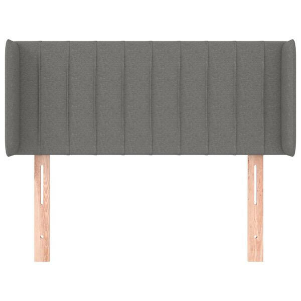 vidaXL Kopfteil mit Ohren Dunkelgrau 103x16x78/88 cm Stoff