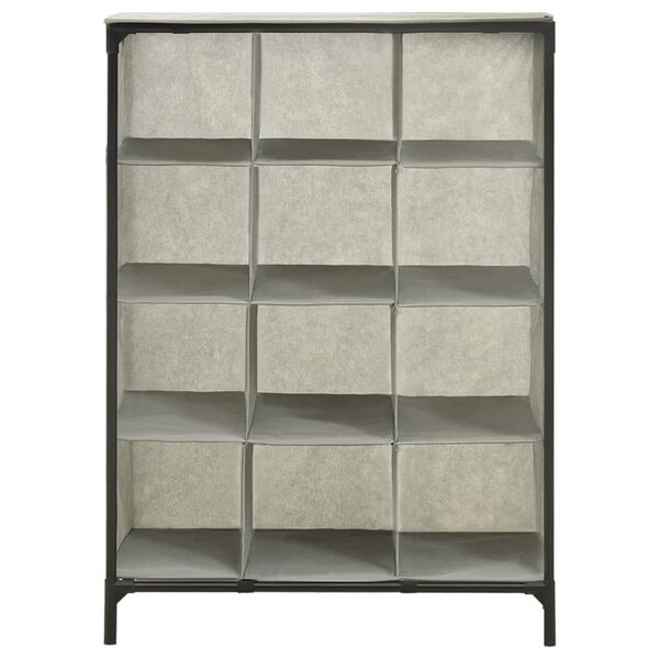 vidaXL Schuhregal 55x36x76 cm Vliesstoff und Stahl Grau