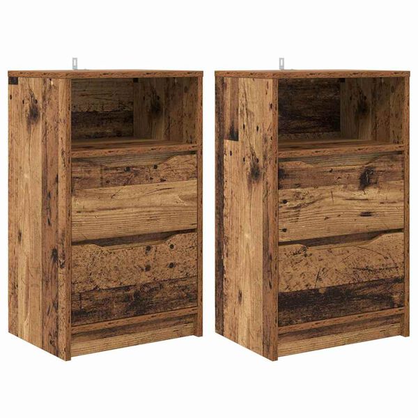 vidaXL Nachttische 2 pcs Altholz 40 x 30 x 467 cm Holzwerkstoff