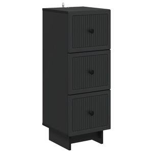 vidaXL Schubladenschrank Schwarz 33 x 34,5 x 90 cm Holzwerkstoff