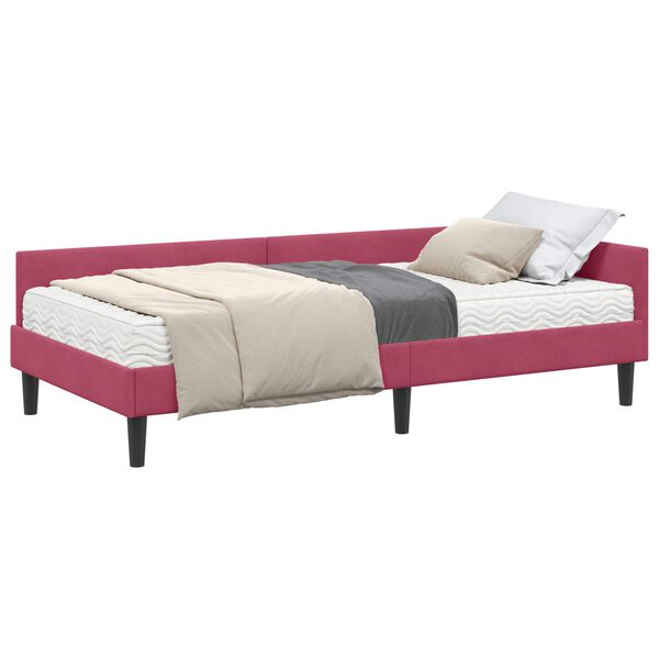 vidaXL Eckbettgestell mit Matratze Sonstiges 2 pcs Gr&uuml;n Samt