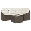 vidaXL Gartensofa-set mit Kissen 5 pcs Braun und Creme Poly-Rattan
