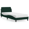 vidaXL Bett mit Matratze "Dover" Dunkelgr&uuml;n 90x200 cm Samt