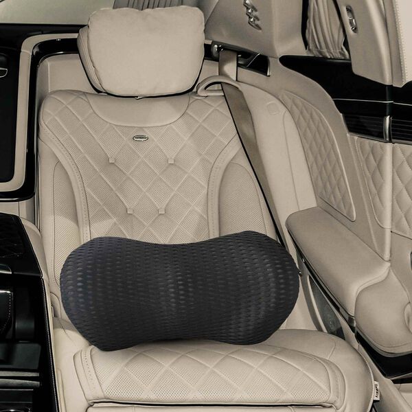 vidaXL R&uuml;cken Kissen mit Kissen Schwarz 46 x 24 x 11 cm 4D Mesh