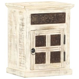 vidaXL Nachttisch Wei&szlig; 40&times;30&times;50 cm Mango Massivholz