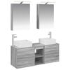 vidaXL Badezimmerm&ouml;bel-Set 5 stk. Grau Sonoma Ingenieurholz und Glas