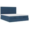 vidaXL Ottoman-Bett mit Matratzen & LEDs Blau 200x200 cm Stoff