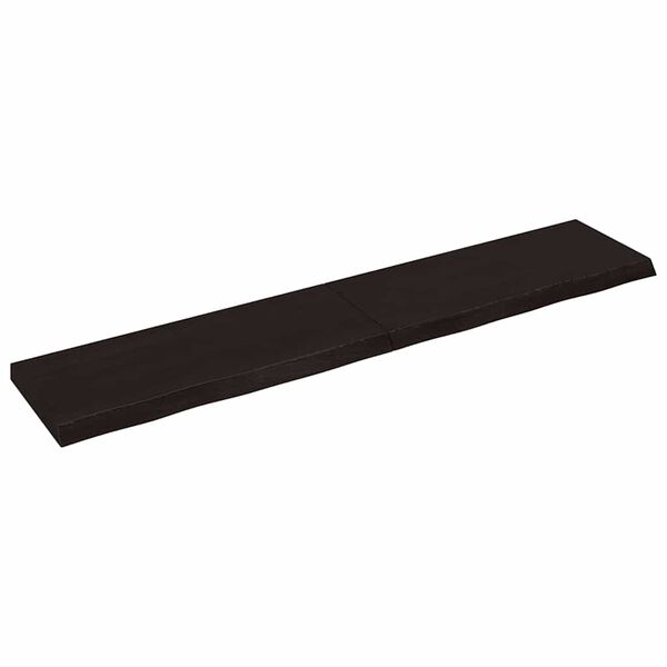 vidaXL Tischplatte Dunkelbraun 200x40x(2-6)cm Massivholz Eiche