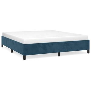 vidaXL Bettgestell ohne Matratze Dunkelblau 160x200 cm Samt