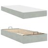 vidaXL Bettgestell mit Matratze mit Matratze 2 pcs Hellgrau Samt