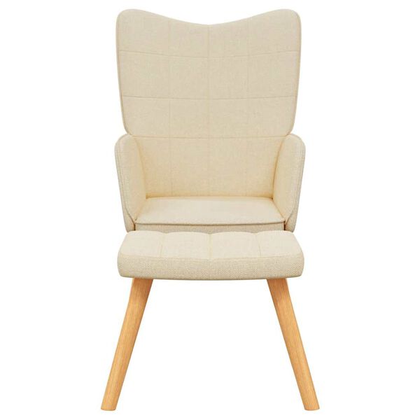 vidaXL Relaxsessel mit Hocker Creme Stoff