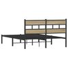 vidaXL Metallbett ohne Matratze Sonoma-Eiche 160x200 cm