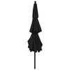 vidaXL Sonnenschirm mit Aluminium-Mast 3-lagig Schwarz 3,5 m