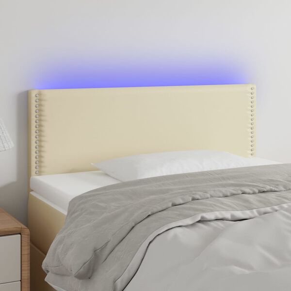 vidaXL LED Kopfteil Creme 90x5x78/88 cm Kunstleder