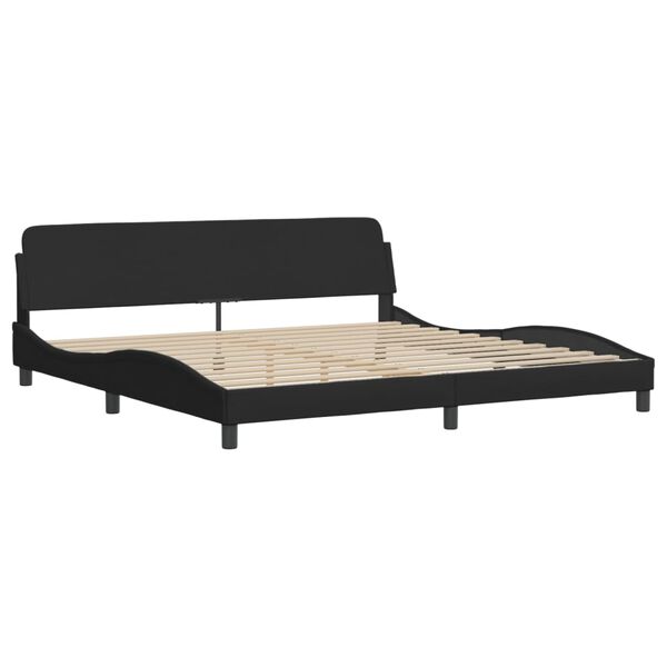vidaXL Bett mit Matratze "Dover" Schwarz 200x200 cm Stoff