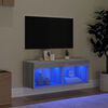 vidaXL TV-Schrank mit LED-Leuchten Grau Sonoma 80x30x30 cm