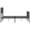 vidaXL Bettgestell mit Kopf- und Fu&szlig;teil Metall Schwarz 140x200 cm